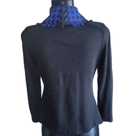 Vex Collection Black and Blue Checkered Belted Cardigan M - Picture 6 of 7
